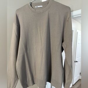 Zara Men's Taupe Crewneck Sweater